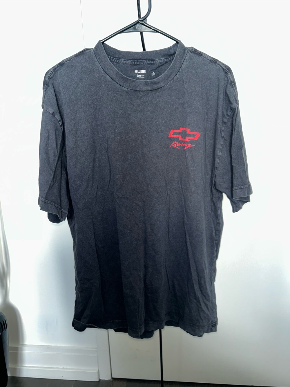 Hollister Black T-Shirt with Red Chevrolet Racing Logo